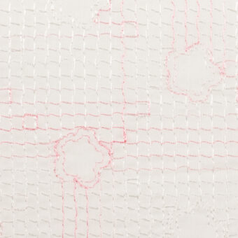 コットン×幾何学模様(ピンク＆ミルク)×ローン刺繍_全4色のサムネイル