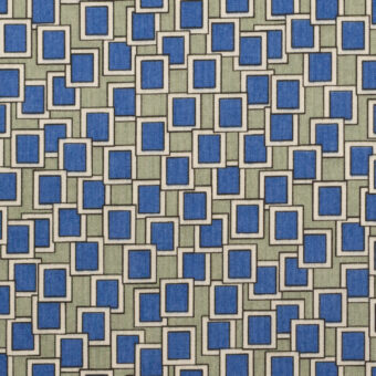 コットン×幾何学模様(アトモスグリーン＆ブルー)×ローンのサムネイル
