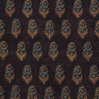 レーヨン×ボタニカル(チャコール＆ブルーグレー)×ローン_トルコ製のサムネイル