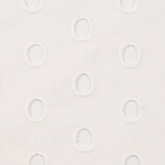 【アウトレット】コットン×オーバル(オフホワイト)×ローン刺繍のサムネイル