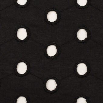 【アウトレット】コットン×オーバル(ブラック)×ローン刺繍のサムネイル