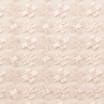 【アウトレット】レーヨン混×フラワー(ピンクベージュ)×チュール刺繍のサムネイル