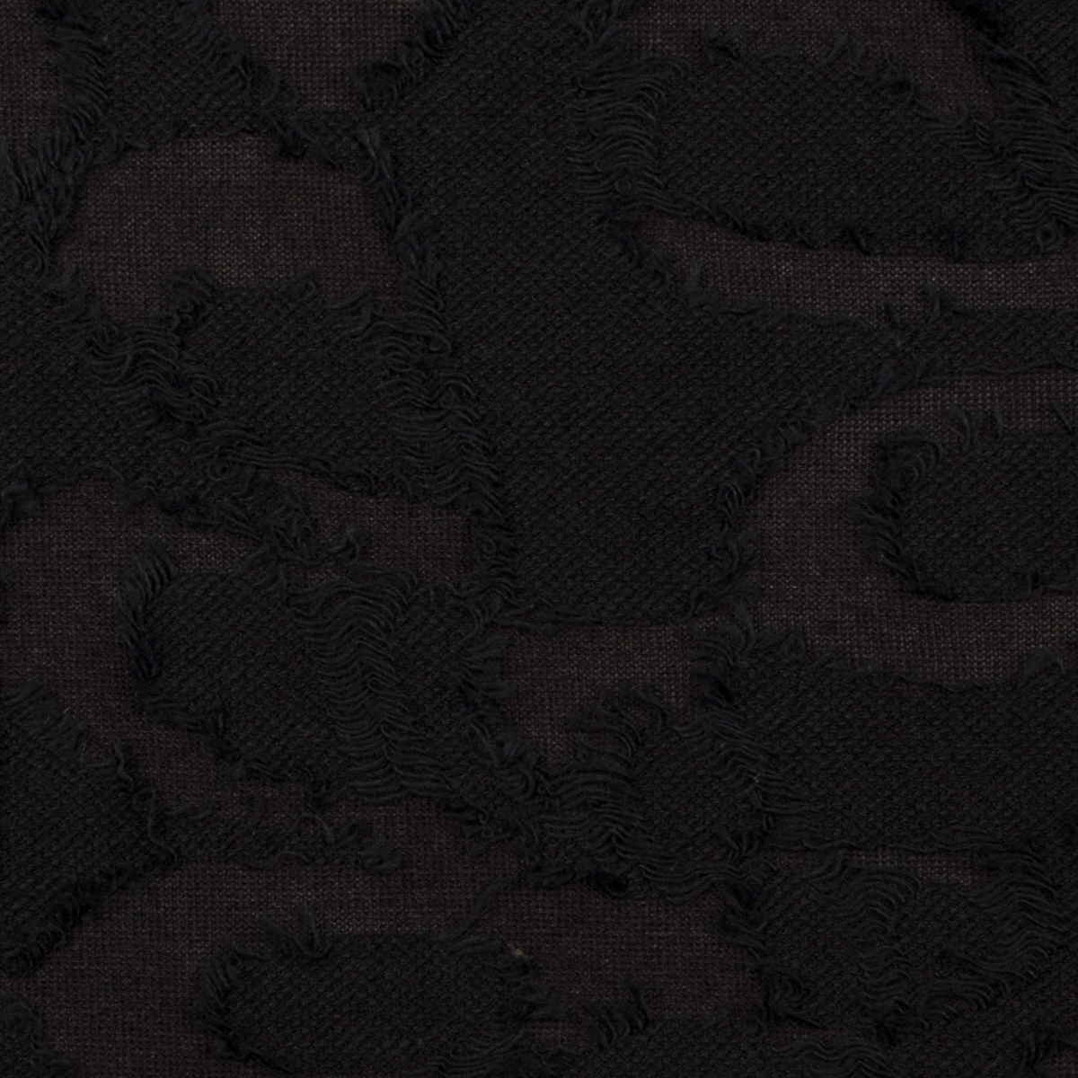 【アウトレット】コットン混×フリンジ(ブラック)×カットジャガード・ニットのサムネイル