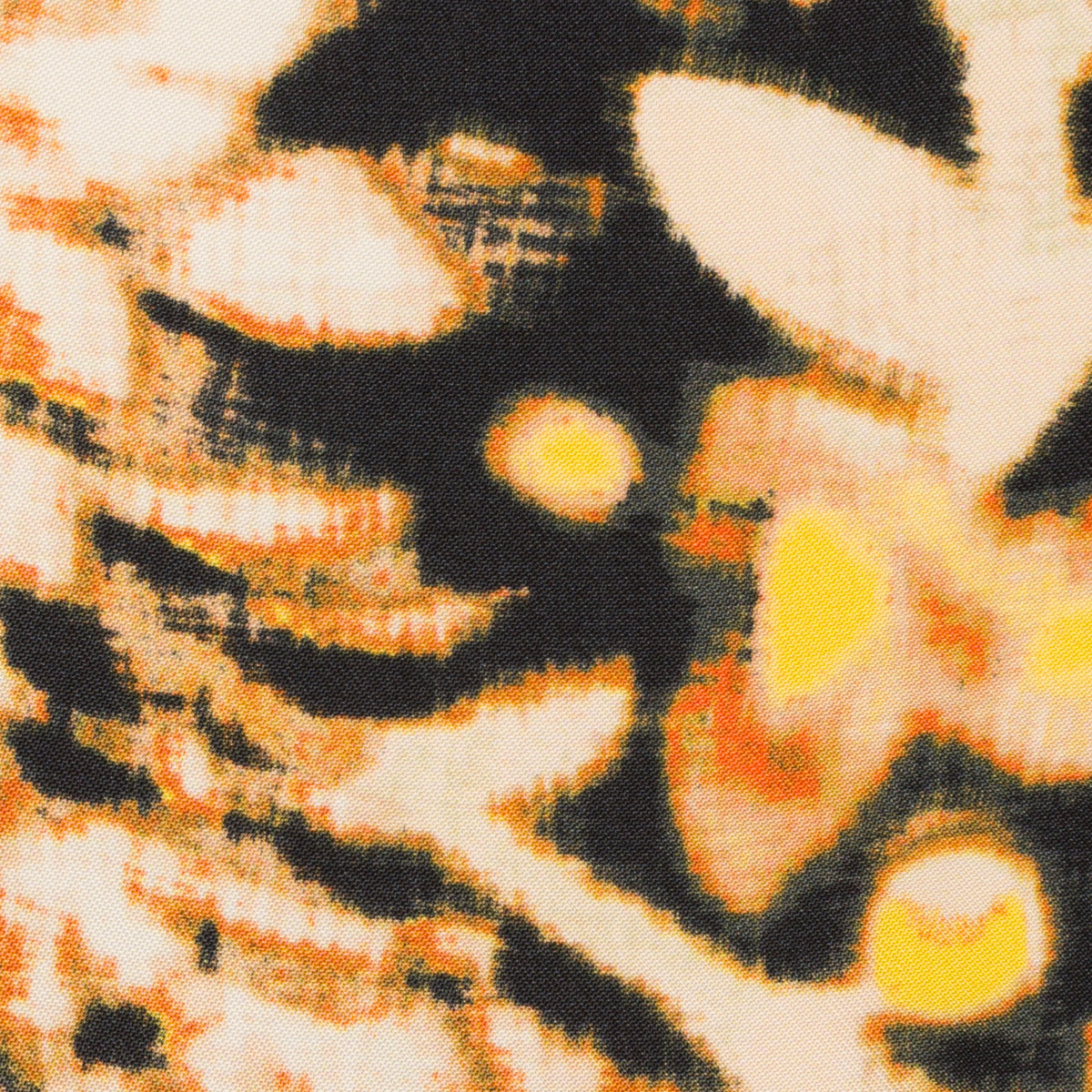 【アウトレット】キュプラ×フラワー(チャコール、レモン＆オレンジ)×薄サージのサムネイル