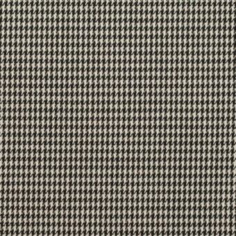 コットン＆ポリウレタン×チェック(ブラック＆オフホワイト)×千鳥格子ストレッチのサムネイル