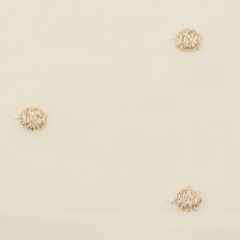 【アウトレット】ポリエステル×ドット(バニラ＆ゴールド)×シフォン刺繍のサムネイル