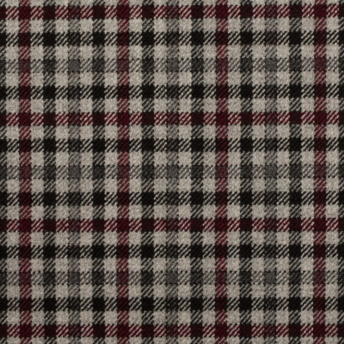 【アウトレット】ポリエステル＆レーヨン×チェック(ライトグレー、アガット＆チャコール)×二重織ストレッチのサムネイル