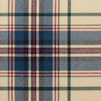 【アウトレット】ポリエステル&レーヨン×チェック(エクリュ、ブルー&レッド)×サージのサムネイル