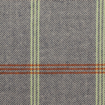 【アウトレット】コットン×チェック(アッシュネイビー、オレンジ&メロン)×ヘリンボーンのサムネイル