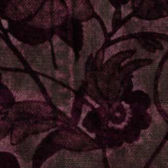 【アウトレット】ポリエステル&レーヨン×フラワー(ワイン)×パワーネット・フロッキーのサムネイル
