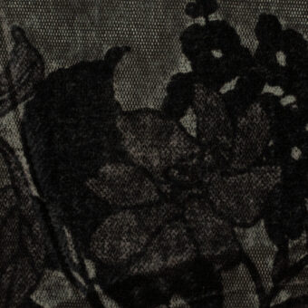 【アウトレット】ポリエステル&レーヨン×フラワー(チャコール)×パワーネット・フロッキーのサムネイル
