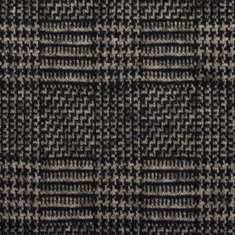 【アウトレット】ウール&ナイロン×チェック(ダークネイビー&グレイッシュベージュ)×Wニットのサムネイル