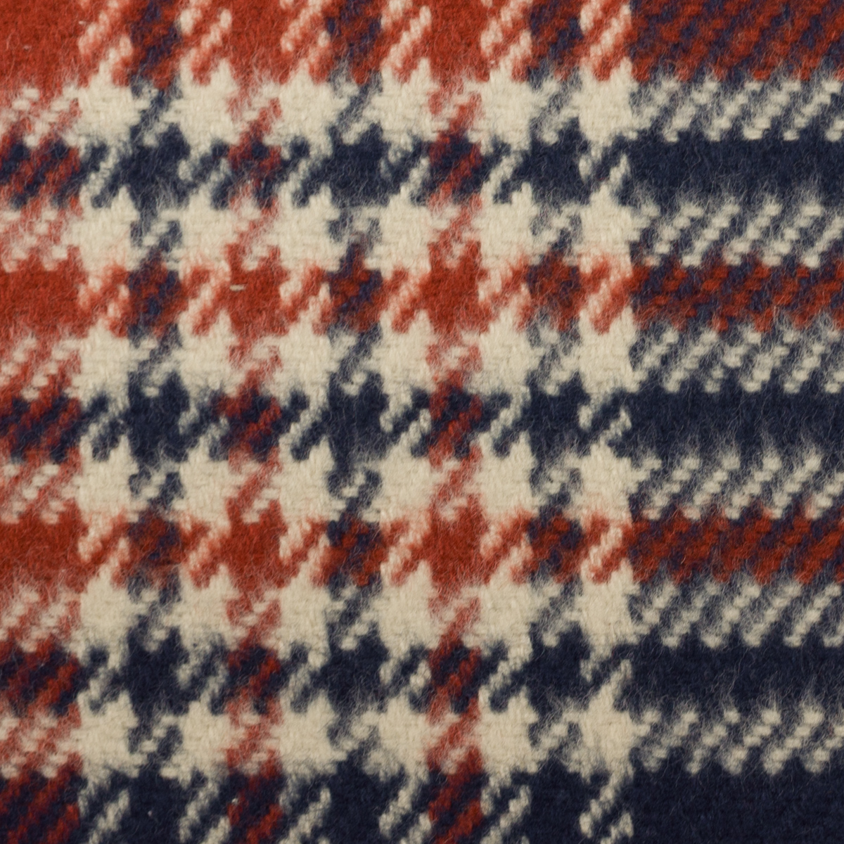 【アウトレット】コットン×チェック(ベージュ、トマト＆ネイビー)×カルゼ_起毛加工のサムネイル