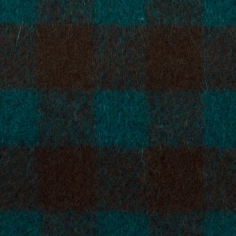 【アウトレット】ウール×チェック(チョコレート＆ターコイズブルー)×フラノのサムネイル