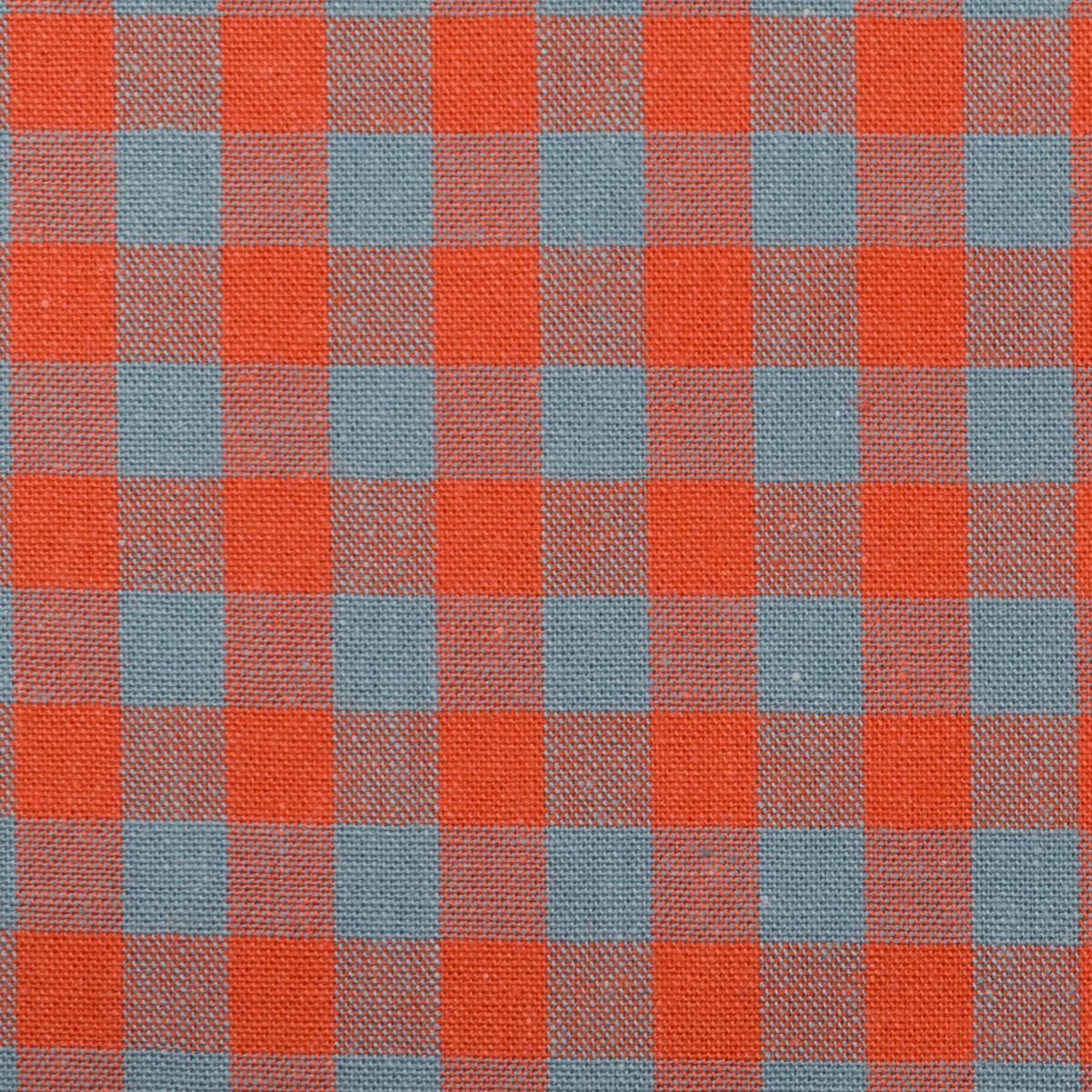 コットン×チェック(オレンジ＆スチールグレー)×シーチング_全6色のサムネイル