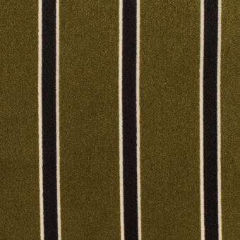 【アウトレット】ポリエステル×ストライプ(カーキグリーン＆ブラック)×サテンのサムネイル