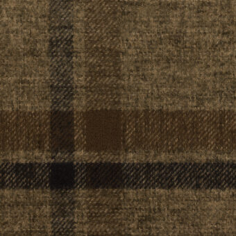 【アウトレット】コットン×チェック(カーキブラウン＆チャコール)×フランネルのサムネイル