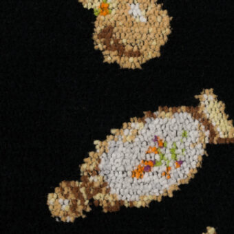 【アウトレット】コットン×ボトル(ブラック＆ベージュ)×シェニール織のサムネイル