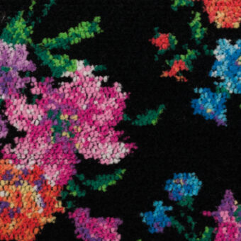 【アウトレット】コットン×フラワー(ブラック＆モーブ)×シェニール織のサムネイル