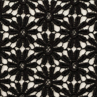 【アウトレット】レーヨン×フラワー(ブラック)×ケミカルレースのサムネイル