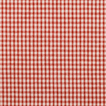 【アウトレット】コットン×チェック(レッド＆オフホワイト)×シーチングのサムネイル