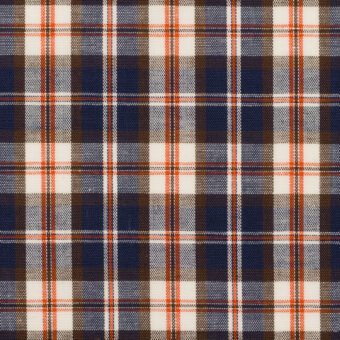 【アウトレット】コットン×チェック(ネイビー＆レッド)×シーチングのサムネイル