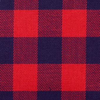 コットン×チェック(レッド＆プルシアンブルー)×ツイル_全4色のサムネイル