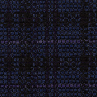 【アウトレット】ウール＆ポリエステル×チェック(プルシアンブルー＆ダークネイビー)×二重織のサムネイル