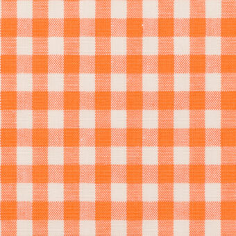 コットン＆ポリエステル×チェック(オレンジ＆オフホワイト)×シーチング_全2色のサムネイル