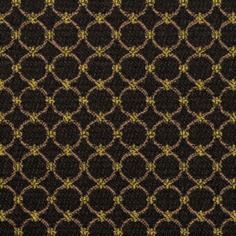 【アウトレット】コットン＆ポリエステル×サークル(チャコール＆イエロー)×ジャガード・ストレッチのサムネイル