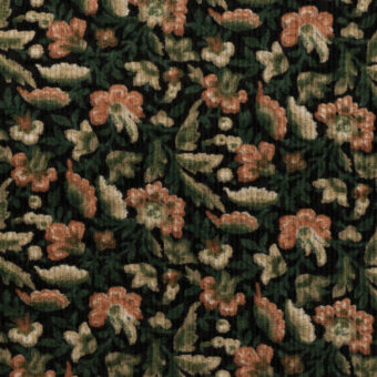 【アウトレット】コットン×フラワー(ブラック、アプリコット＆モスグリーン)×サッカー細コーデュロイのサムネイル