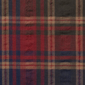 【アウトレット】コットン×チェック(バーガンディーレッド＆ベージュ)×ドビーワッシャーのサムネイル