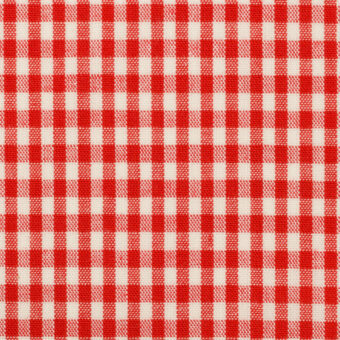 【アウトレット】コットン×チェック(レッド＆ミルク)×シーチングのサムネイル
