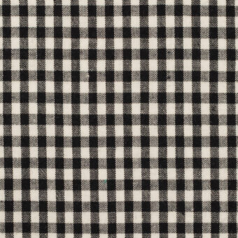 【アウトレット】コットン×チェック(ブラック＆オフホワイト)×シーチングのサムネイル