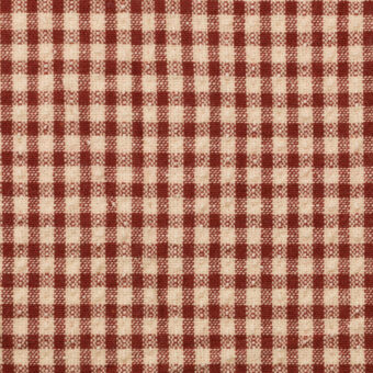 【アウトレット】コットン×チェック(バーガンディー＆ウォームベージュ)×ドビーのサムネイル