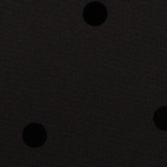 【アウトレット】ポリエステル×ドット(ブラック)×タッサーポプリン_フロッキーのサムネイル