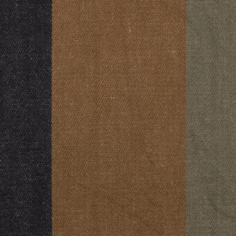 【アウトレット】コットン×ストライプ(エクリュ、ブラウン＆チャコール)×サージワッシャーのサムネイル