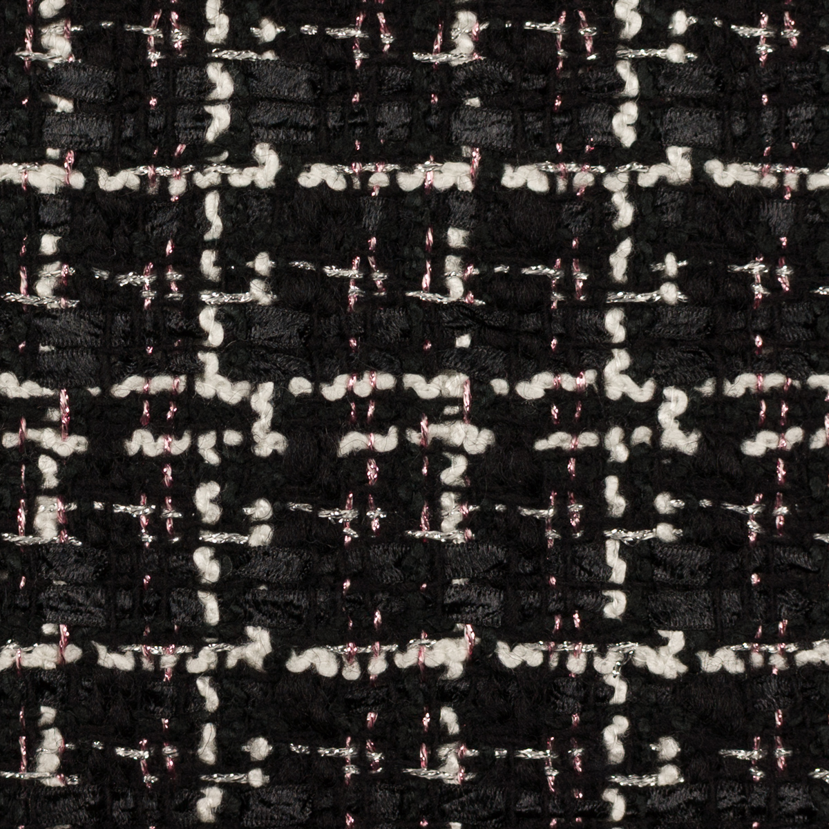 【アウトレット】ウール＆ポリエステル混×ミックス(ブラック、ピンク＆オフホワイト)×ファンシーツイードのサムネイル