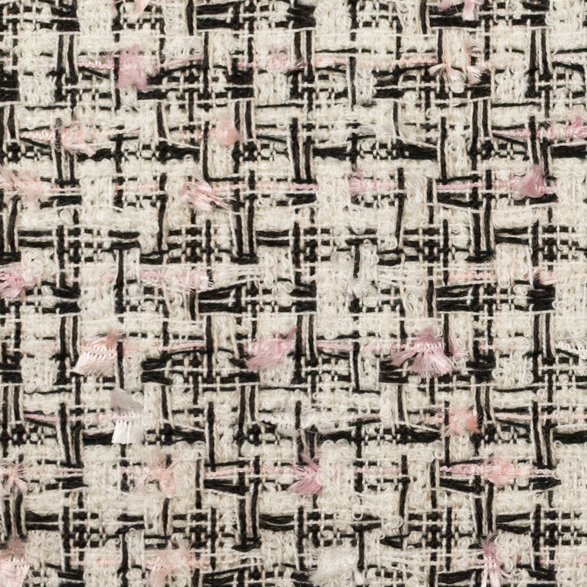 【アウトレット】コットン＆ポリエステル×ミックス(バニラ、ピンク＆ブラック)×ファンシーツイードのサムネイル