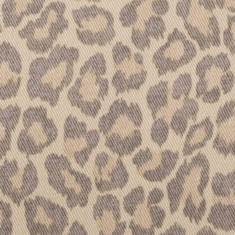 【アウトレット】コットン×レオパード(セピア＆エクリュ)×ツイルのサムネイル