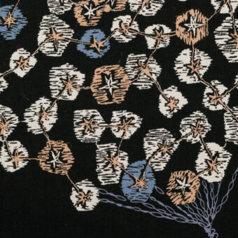 【アウトレット】コットン×ボタニカル(ブラック、ウォームベージュ＆ラベンダーブルー)×ローンワッシャーのサムネイル