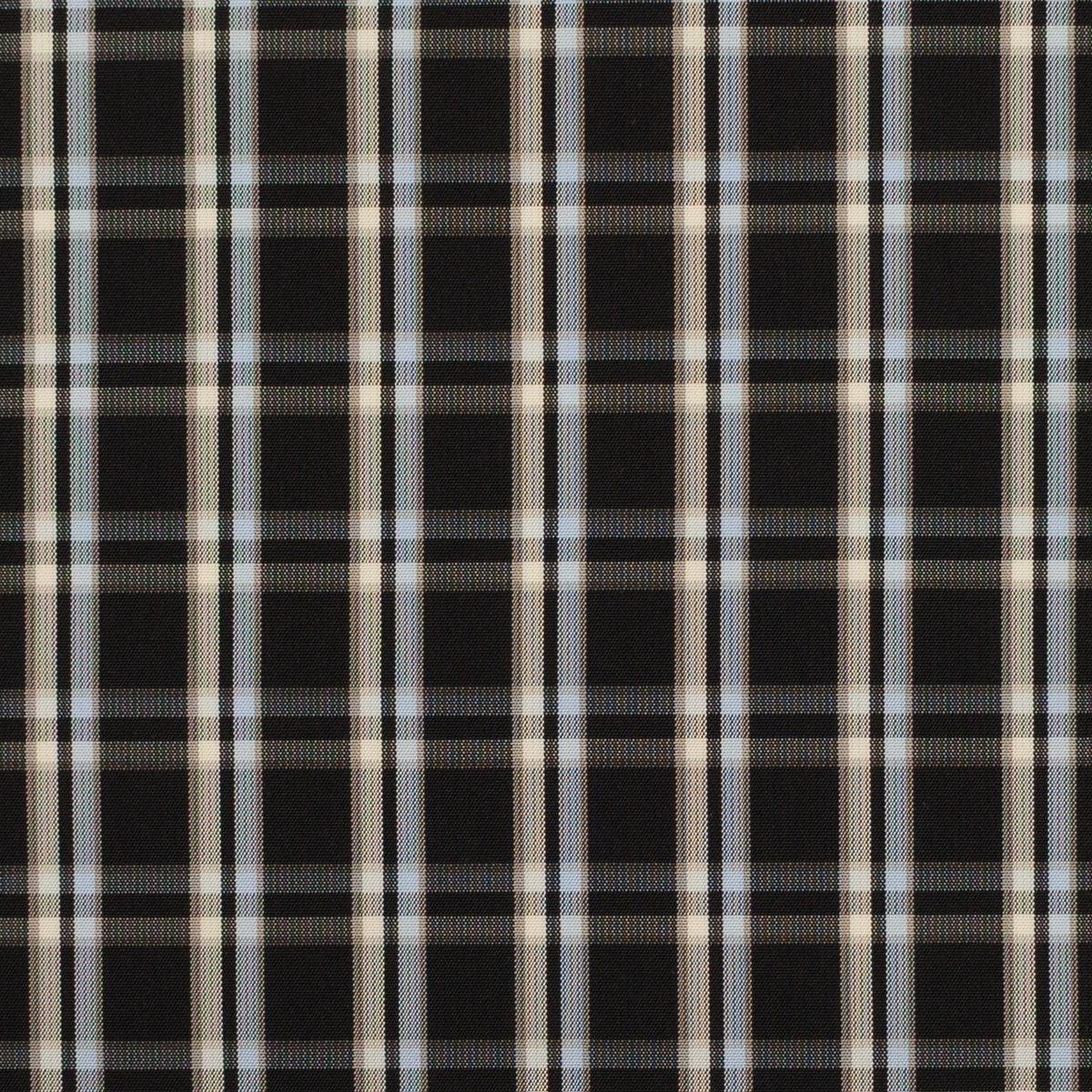 【アウトレット】ポリエステル×チェック(ブラック、オイスター＆ライトブルー)×タフタのサムネイル
