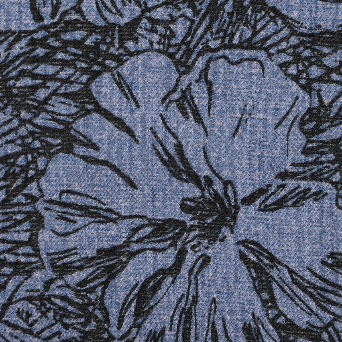 【アウトレット】ポリエステル×フラワー(ラベンダーブルー＆チャコール)×薄サージのサムネイル