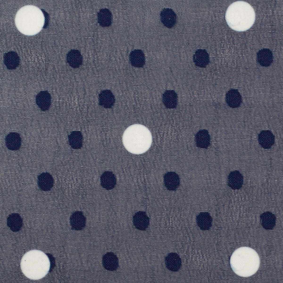 【アウトレット】ポリエステル×ドット(プルシアンブルー＆ホワイト)×シフォンジョーゼット・カットドビーのサムネイル