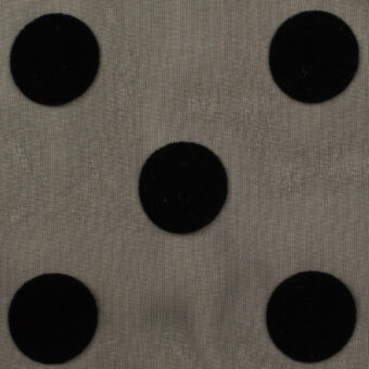 【アウトレット】ポリエステル×ドット(ブラック)×シフォン_フロッキーのサムネイル