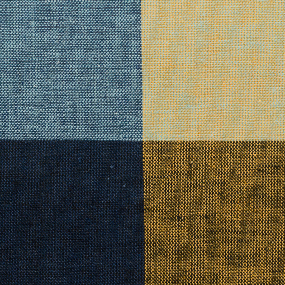 【アウトレット】リネン＆コットン×チェック(ネイビー、マスタード＆モスグリーン)×シーチングのサムネイル