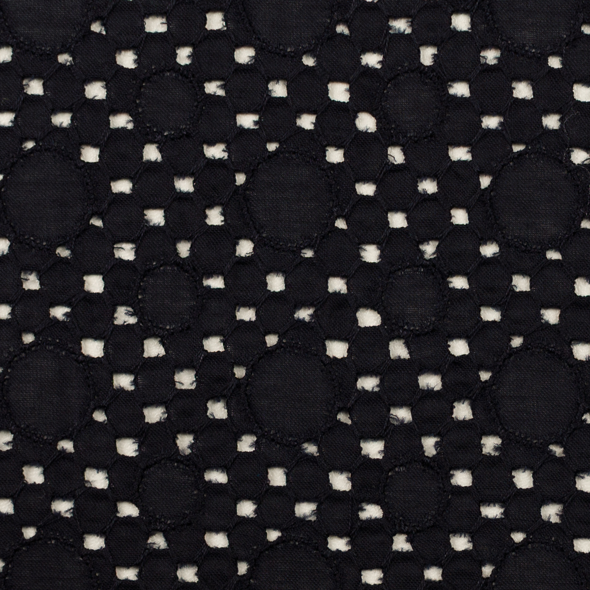 【アウトレット】コットン×サークル(ダークネイビー)×ローン刺繍のサムネイル