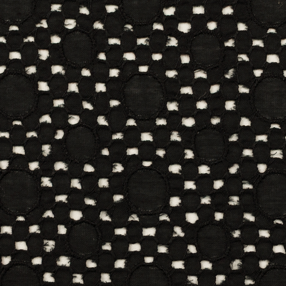 【アウトレット】コットン×サークル(ブラック)×ローン刺繍のサムネイル