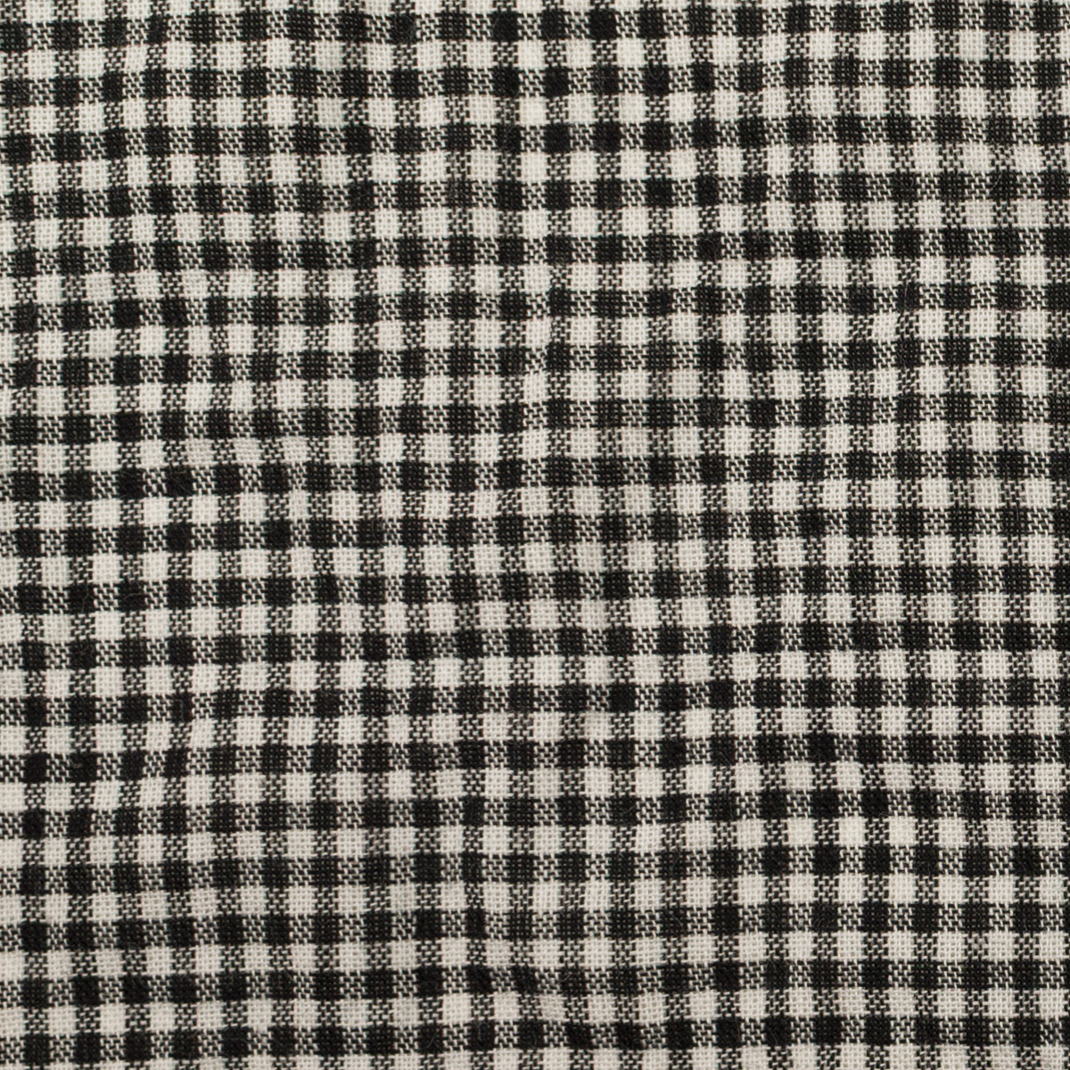 【アウトレット】コットン＆ポリウレタン×チェック(ブラック＆オフホワイト)×シーチング・シャーリングのサムネイル
