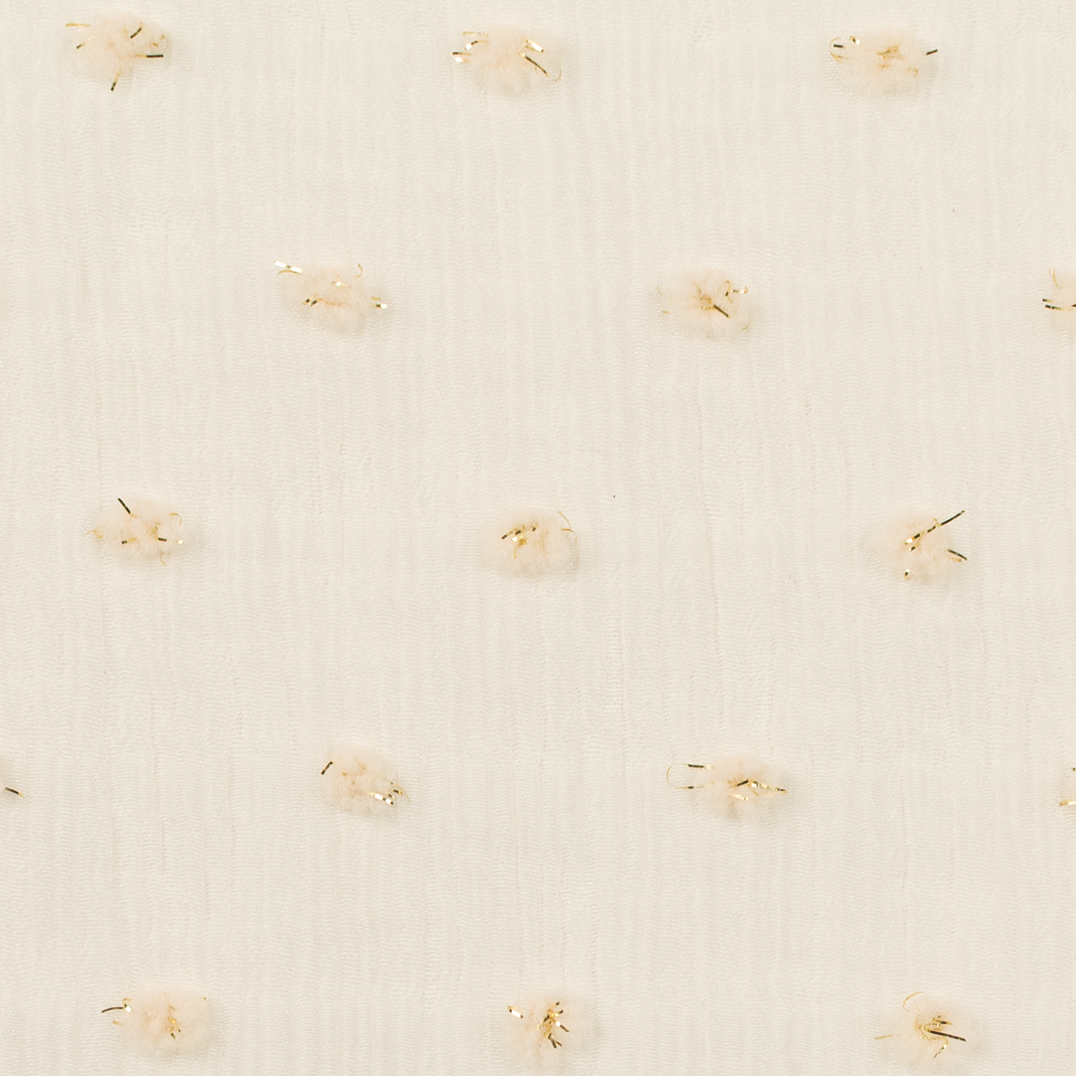 【アウトレット】レーヨン＆ナイロン×ドット(バニラ)×ヨウリュウ・オーガンジー・カットドビーのサムネイル